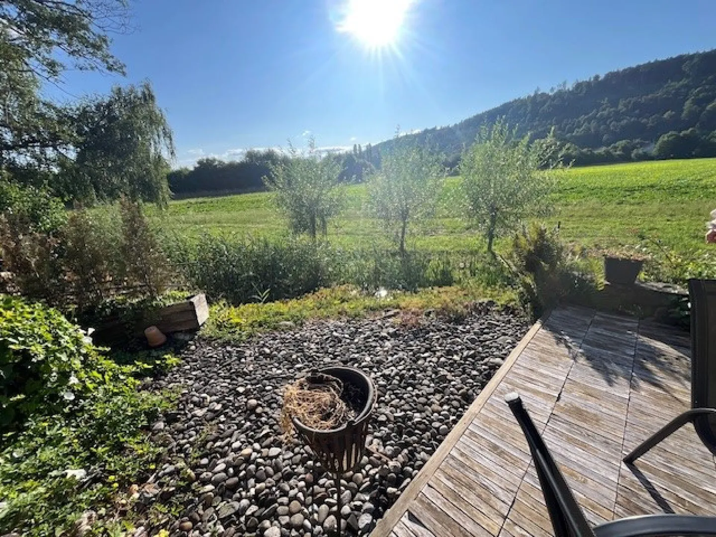 Incantevole casa a schiera angolare in posizione tranquilla a Worben, con vista sul verde - Foto 1 di 22