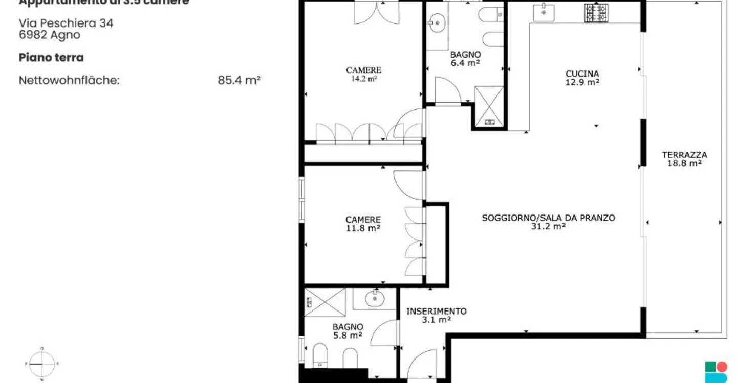 Apartment with terrace 3.5 rooms - Photo 7 of 7
