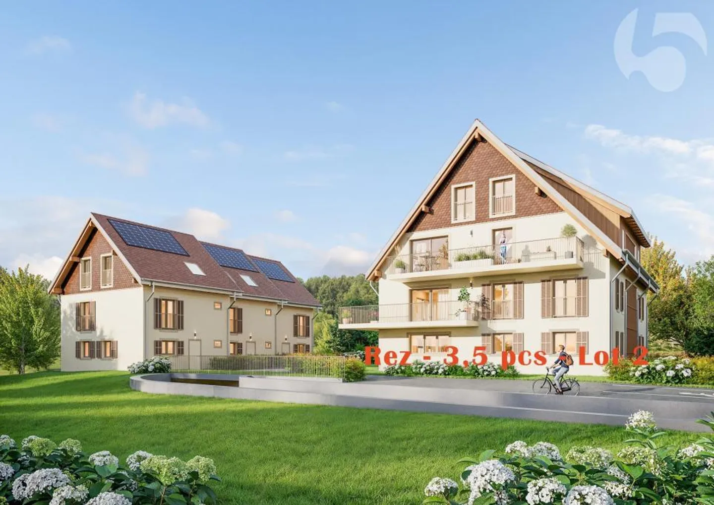 Verkauf nach Plan - Los 2 - A Rueyres, 3,5-Zimmer-Wohnung mit Südwestausrichtung und Eckgarten, 1 km von Bercher und dem LEB-Bahnhof - Foto 5 von 9