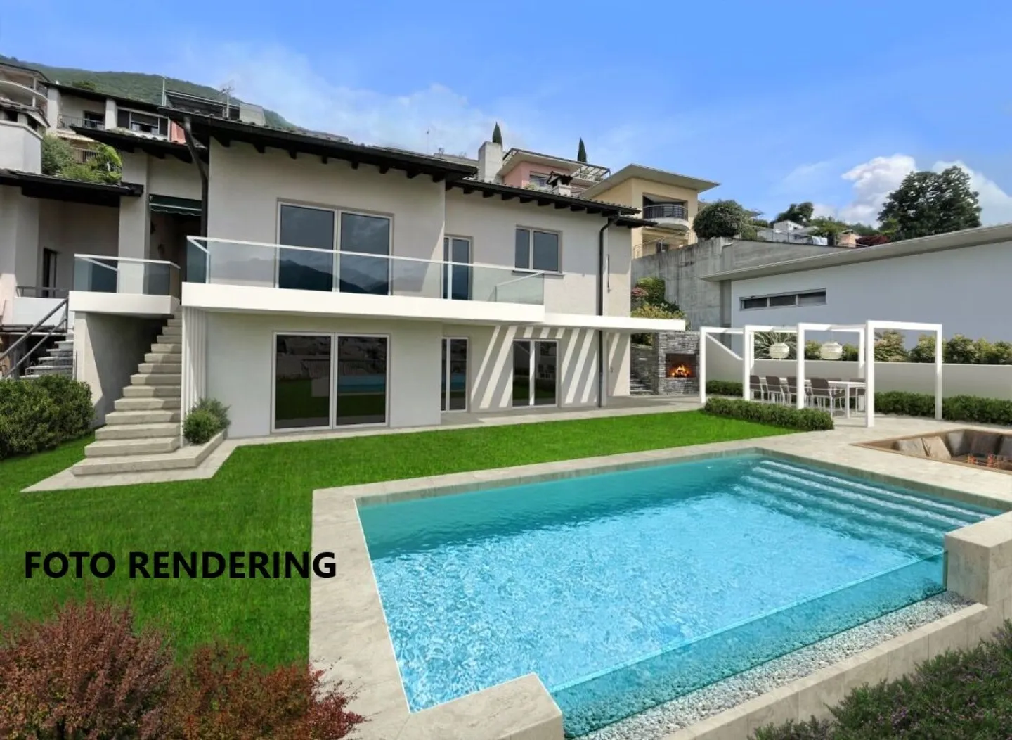 Bellissima casa bifamiliare di 8,5 stanze con piscina e vista mozzafiato - Foto 1 di 14