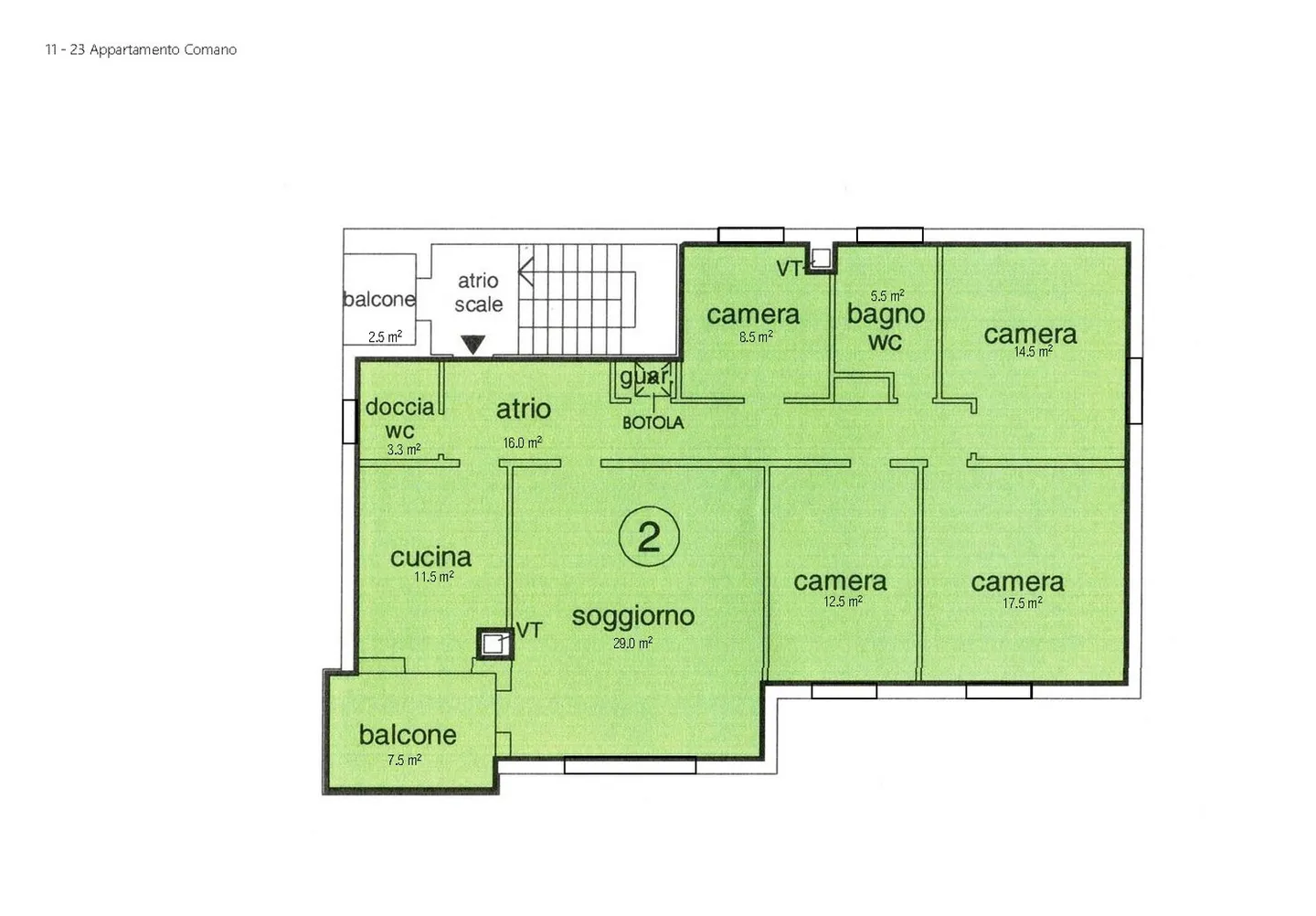 Spacious 5-room apartment with panoramic views in Comano - Photo 6 of 6