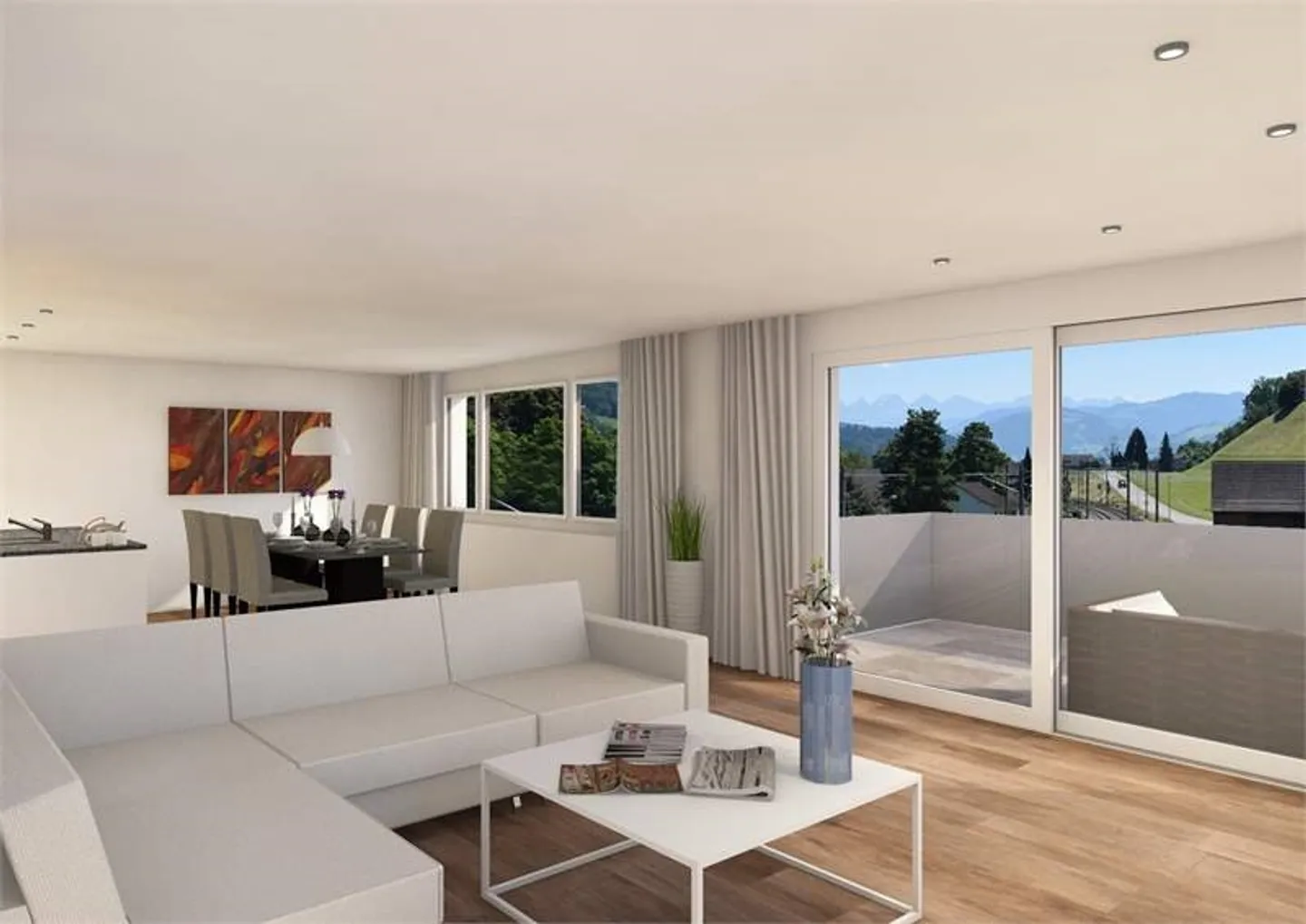 4,5 pièces (128m2) avec terrasse et belle vue - Photo 2 sur 24