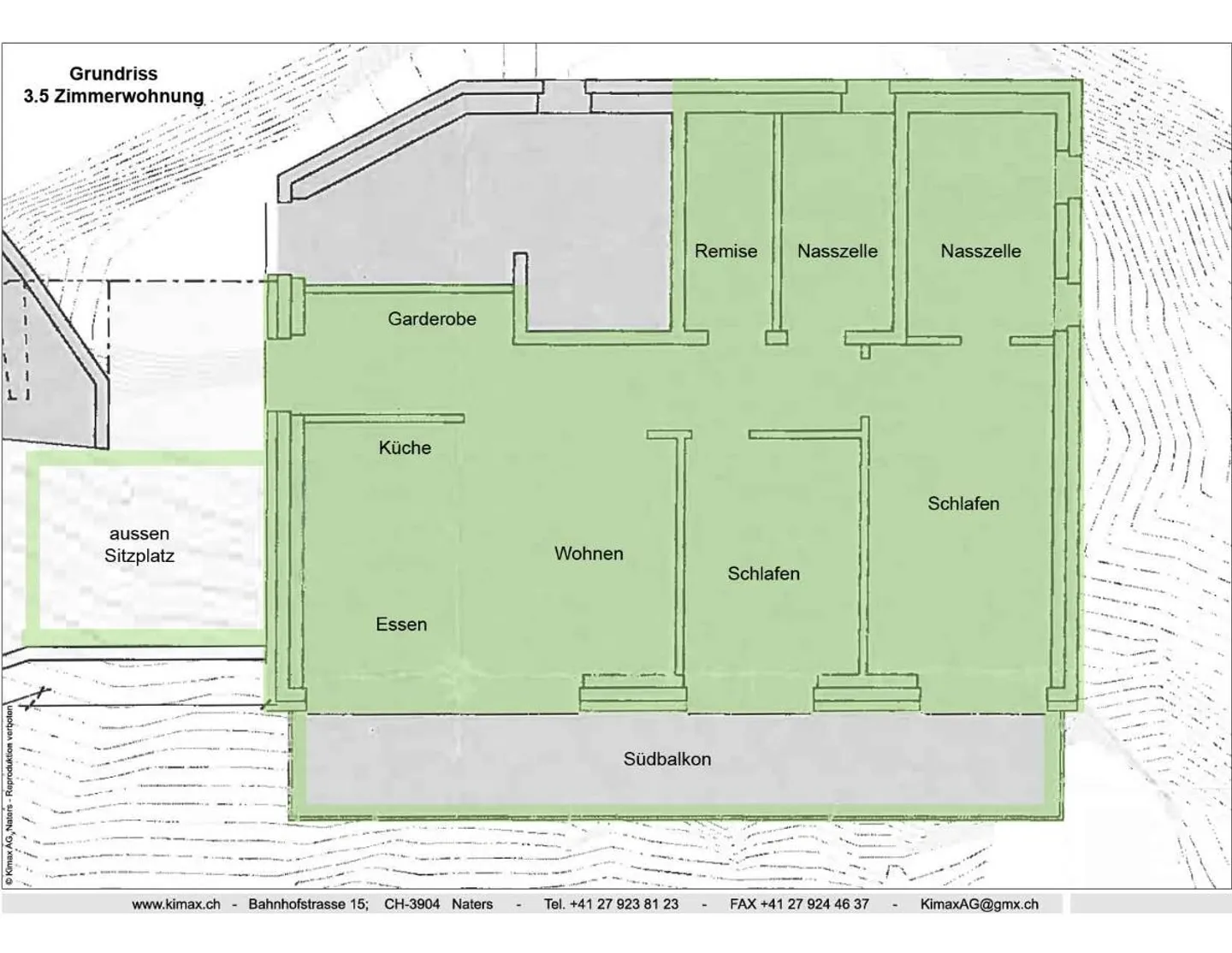 «Lalden - moderne 3.5 Zimmerwohnung zu vermieten» - Foto 2 von 2
