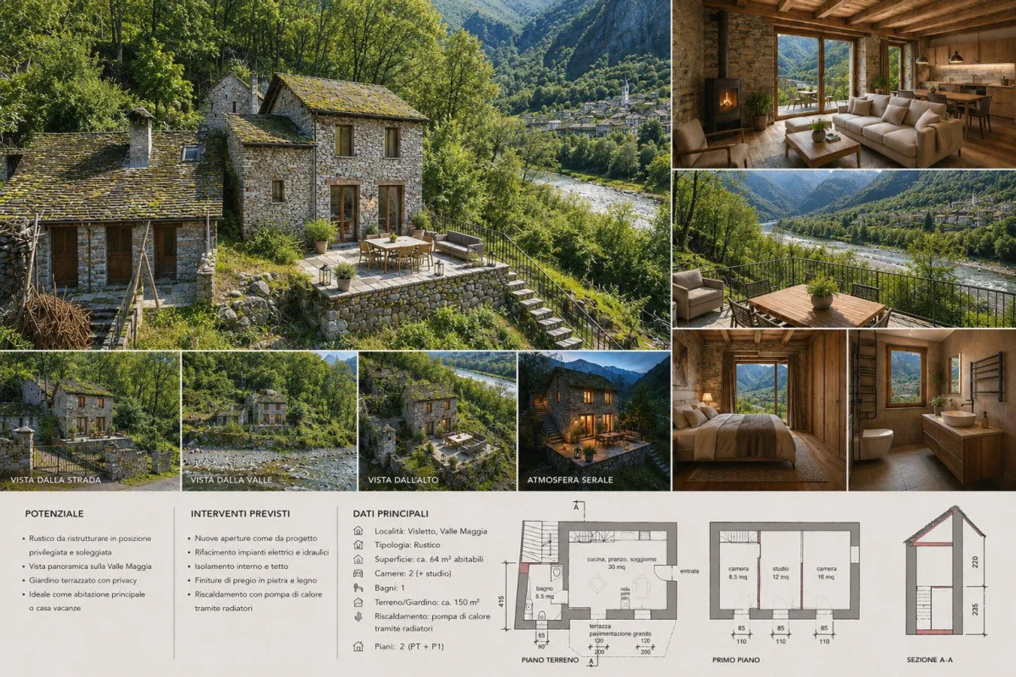 Rustique avec vue sur le Maggiatal – Un refuge tessinois authentique avec un grand potentiel - Photo 4 sur 12