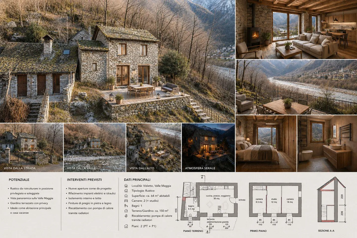 Rustique avec vue sur le Maggiatal – Un refuge tessinois authentique avec un grand potentiel - Photo 2 sur 12