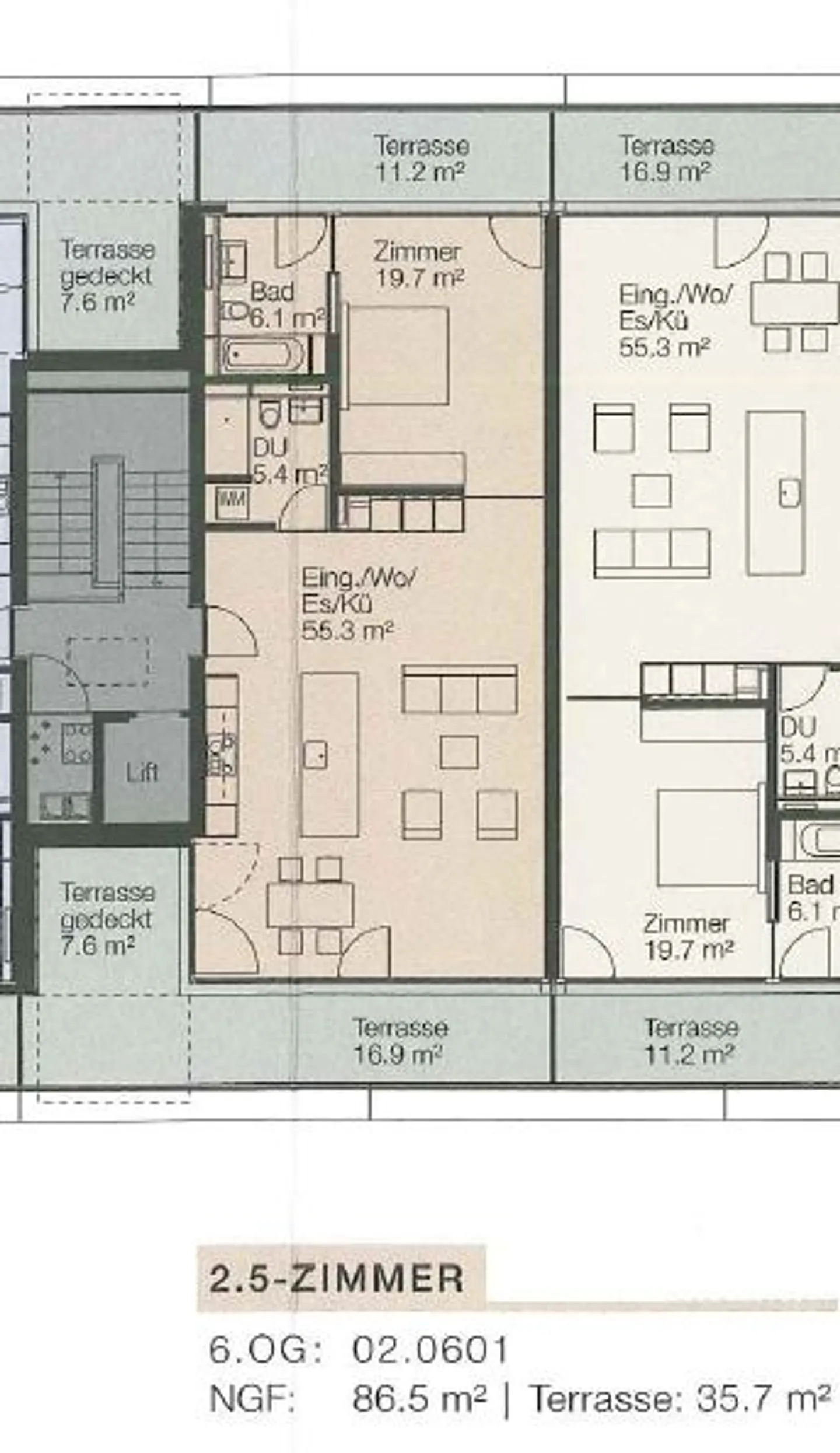 Modern 2.5-room apartment on the 6th floor - Photo 7 of 7