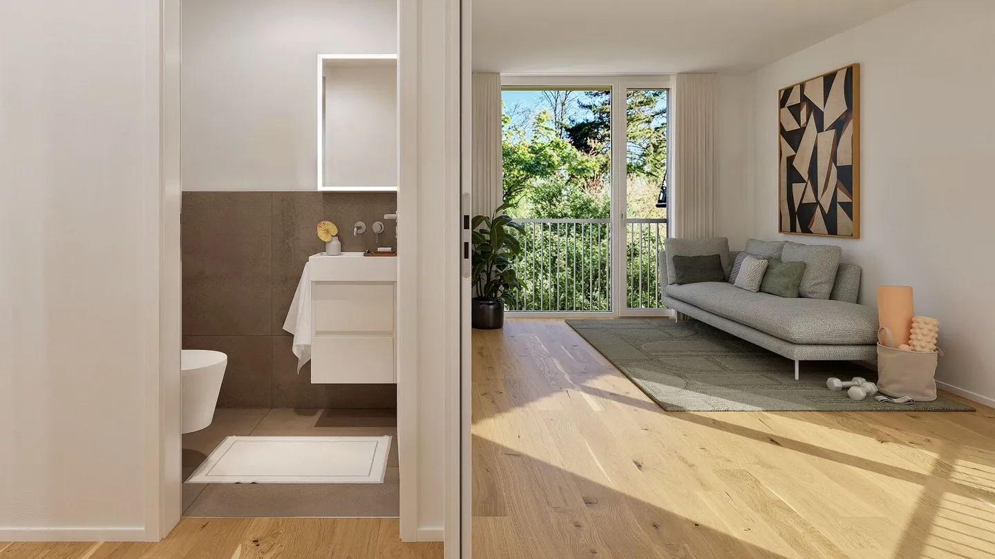 Vivere modernamente nella natura - Appartamento di nuova costruzione con 4,5 stanze - Foto 9 di 10