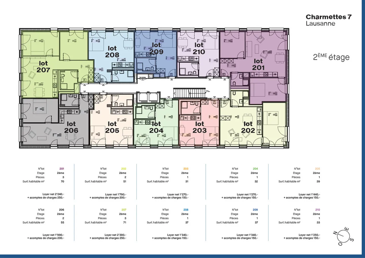 7 renovierte Büros zu vermieten, von 32m2 bis 119m2, im Herzen von Lausanne - Foto 4 von 6