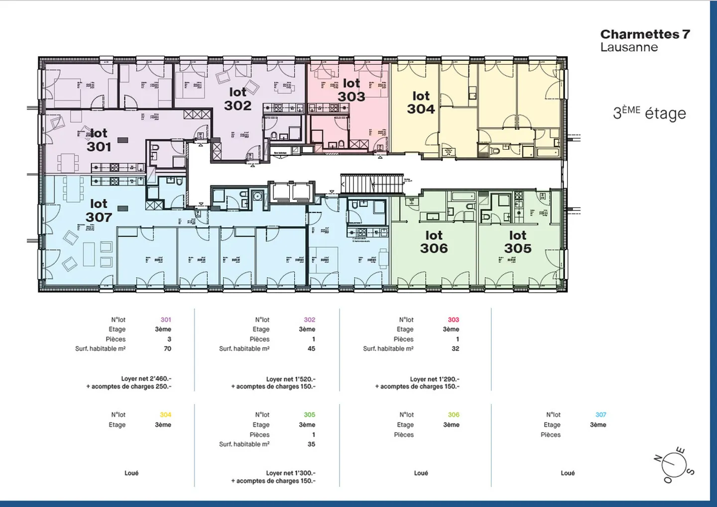 7 renovierte Büros zu vermieten, von 32m2 bis 119m2, im Herzen von Lausanne - Foto 5 von 6