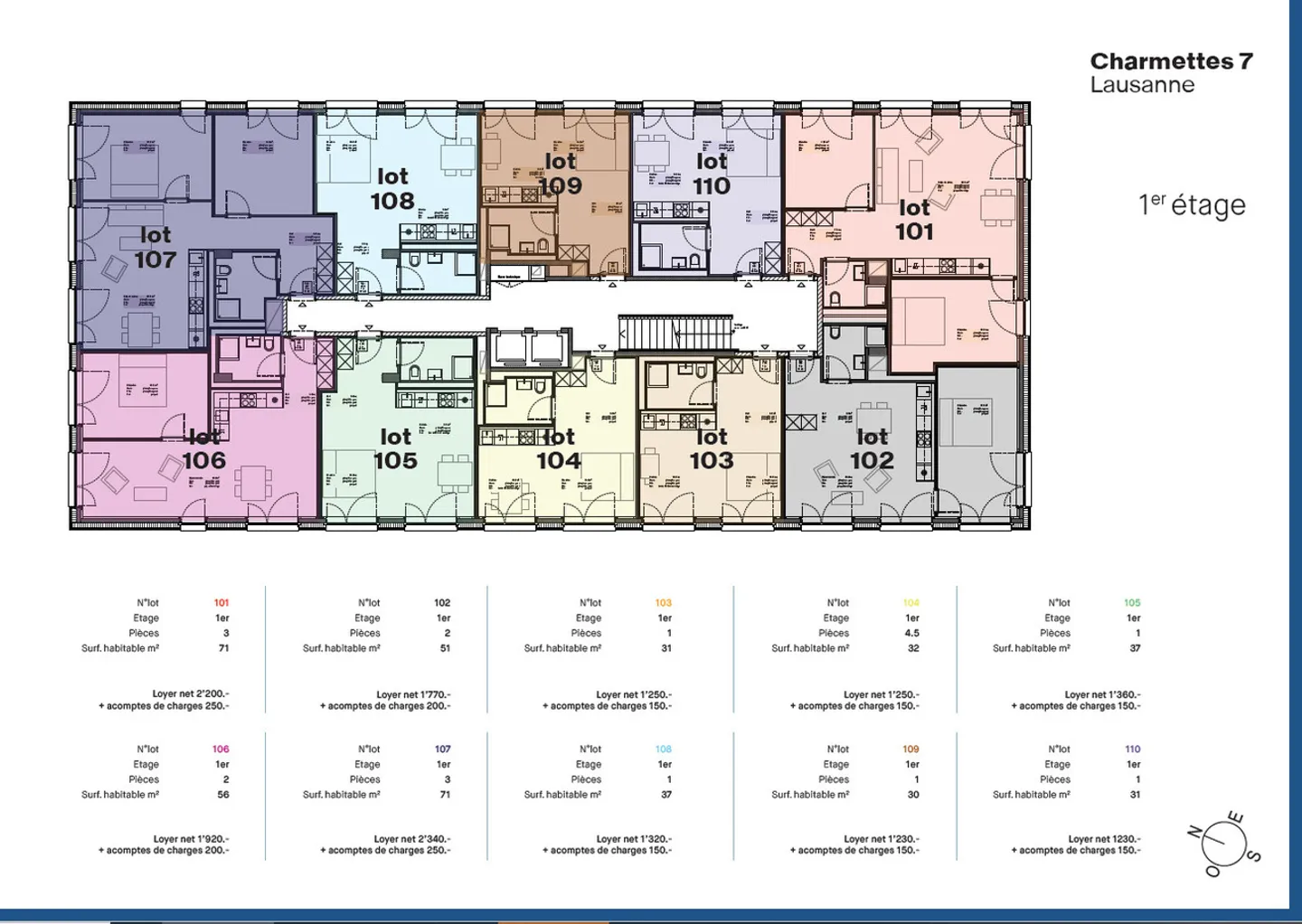 7 renovierte Büros zu vermieten, von 32m2 bis 119m2, im Herzen von Lausanne - Foto 3 von 6