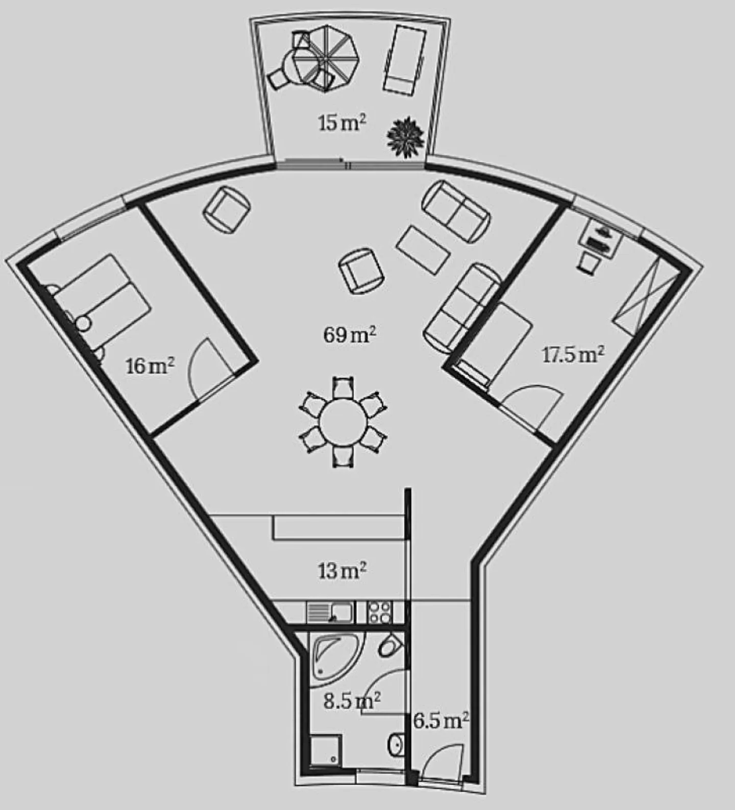 Luxurious 3.5-room apartment with winter garden and 50 m2 lawn and view - Photo 7 of 8