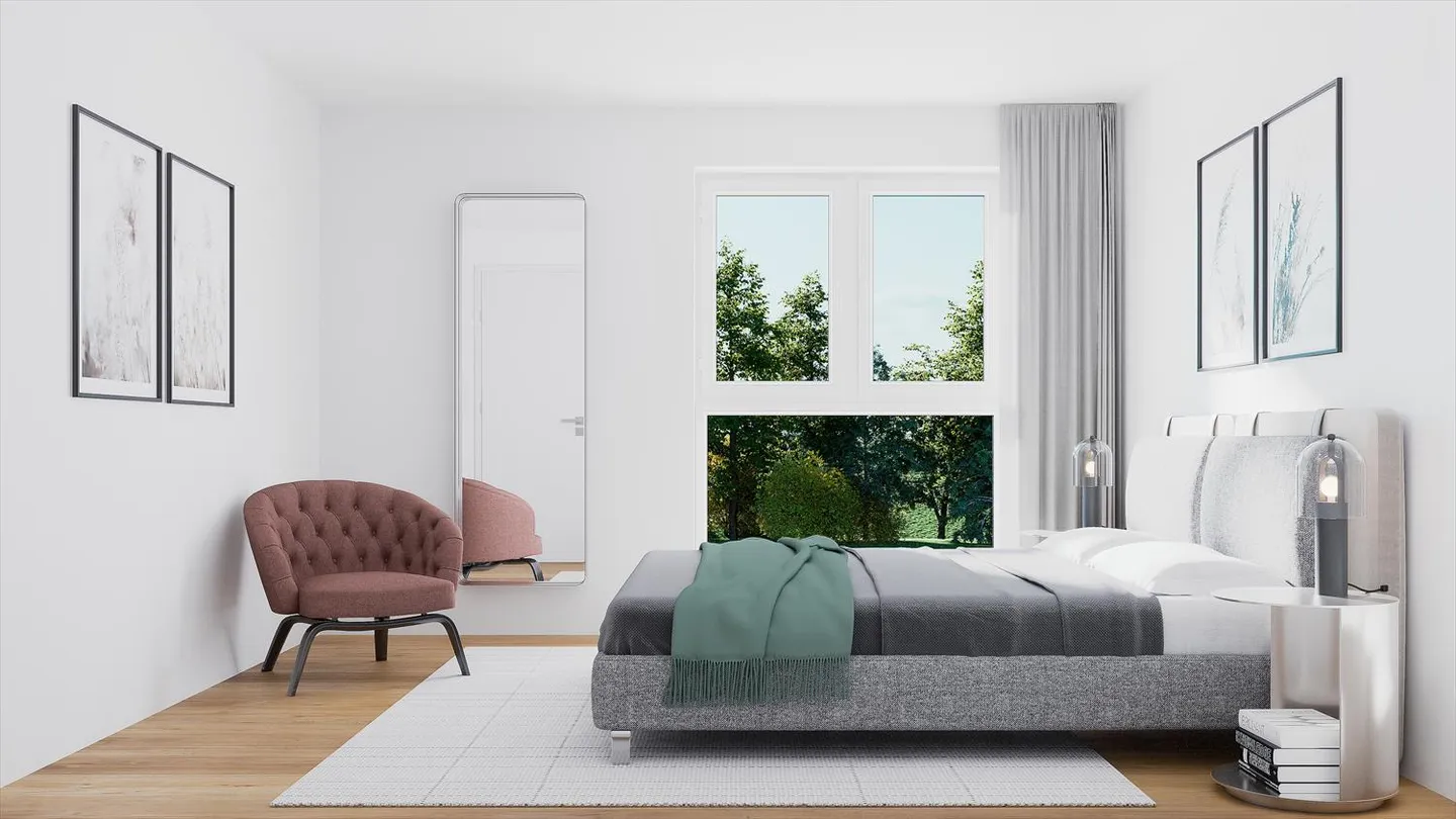 Modern 3.5-room attic apartment with 2 balconies in Attalens - Photo 6 of 7