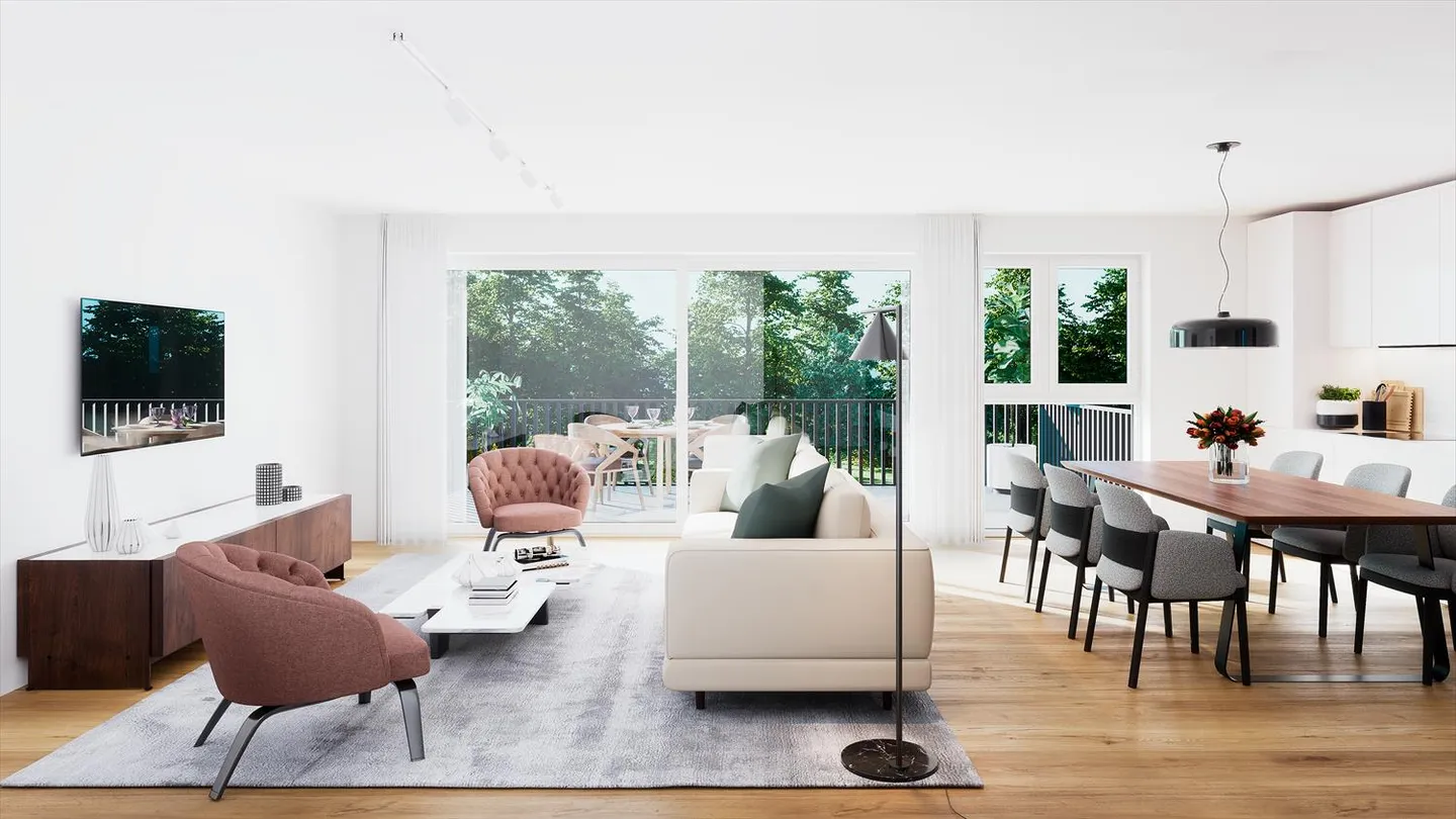 Modern 3.5-room attic apartment with 2 balconies in Attalens - Photo 2 of 7