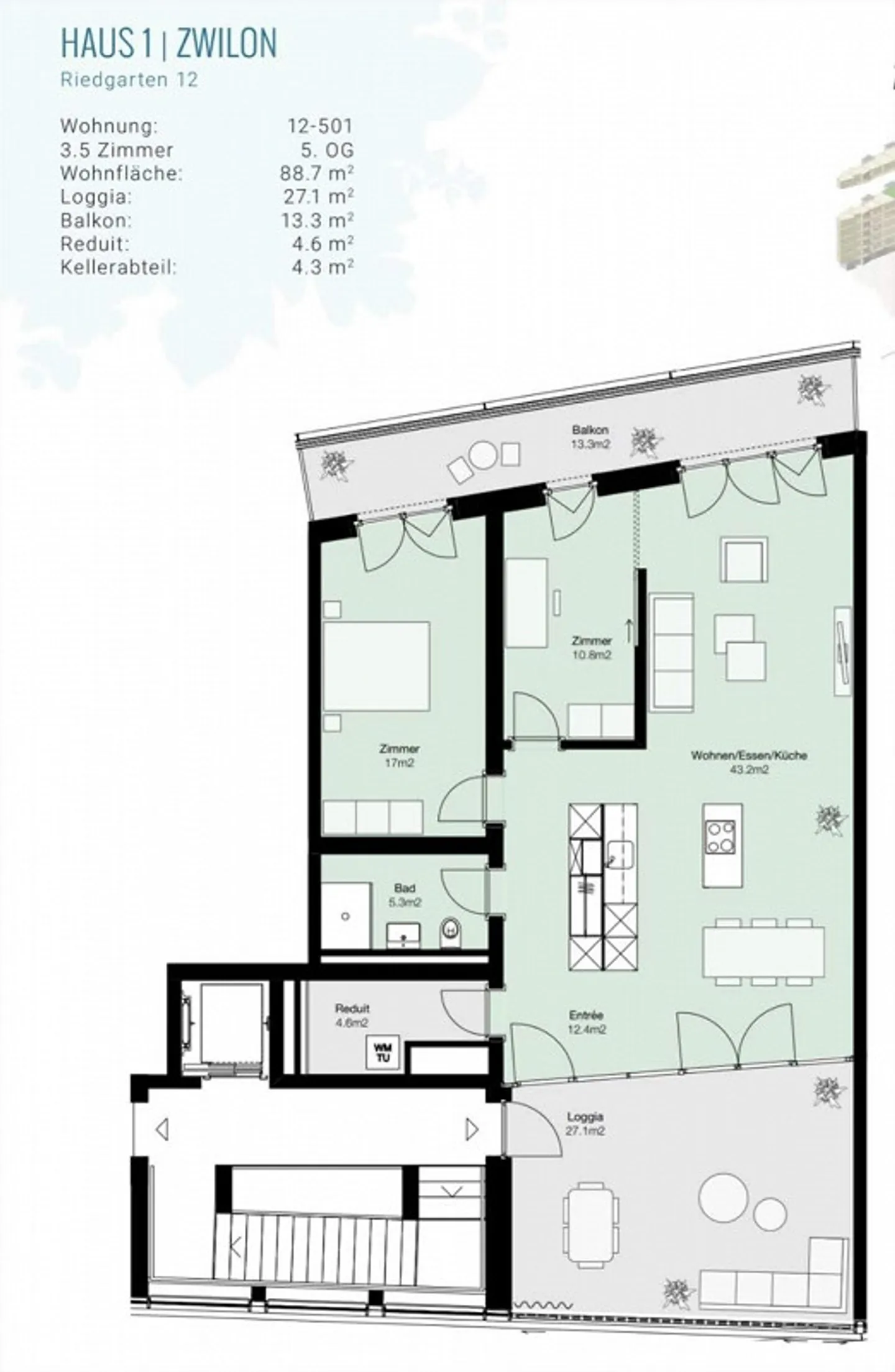 Appartamento 3.5 locali con grande loggia e balcone - Foto 11 di 11