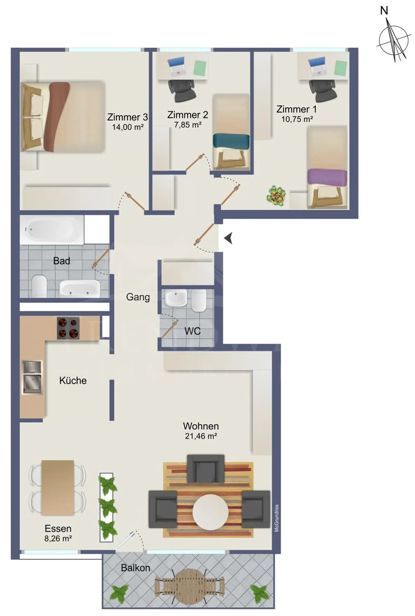 Helle 4.5-Zimmer-Wohnung in Münchenbuchsee - Foto 13 di 13