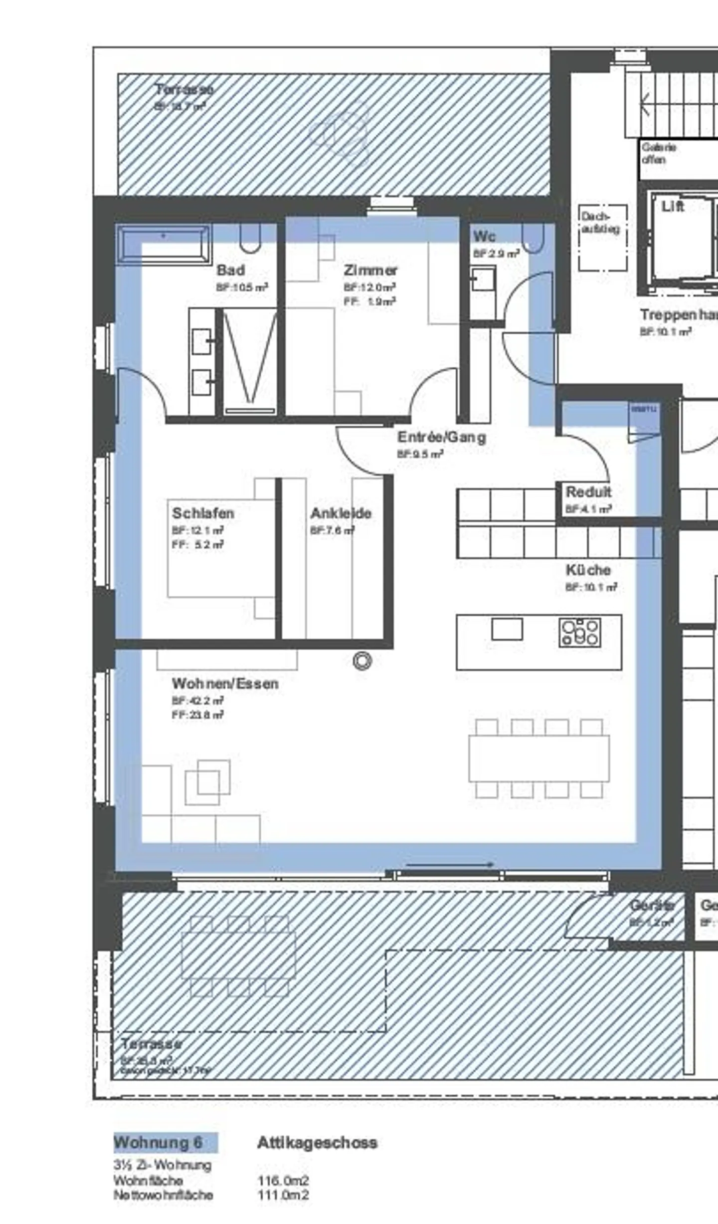 Appartamento attico moderno di 3,5 stanze - Foto 3 di 4