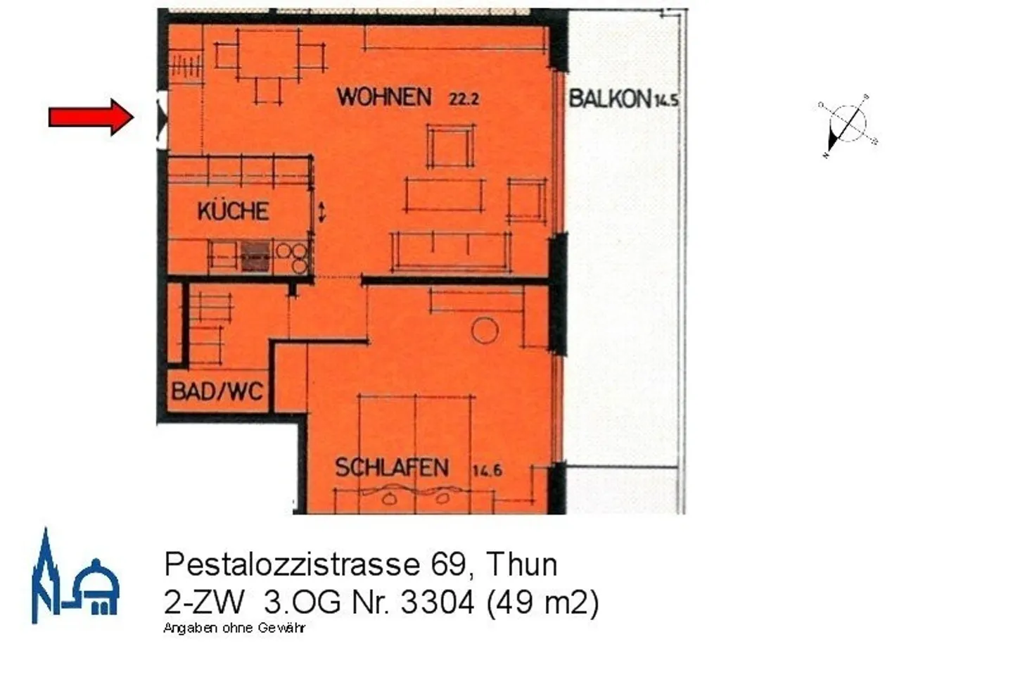 Appartamento centrale con 2 camere - Foto 6 di 6