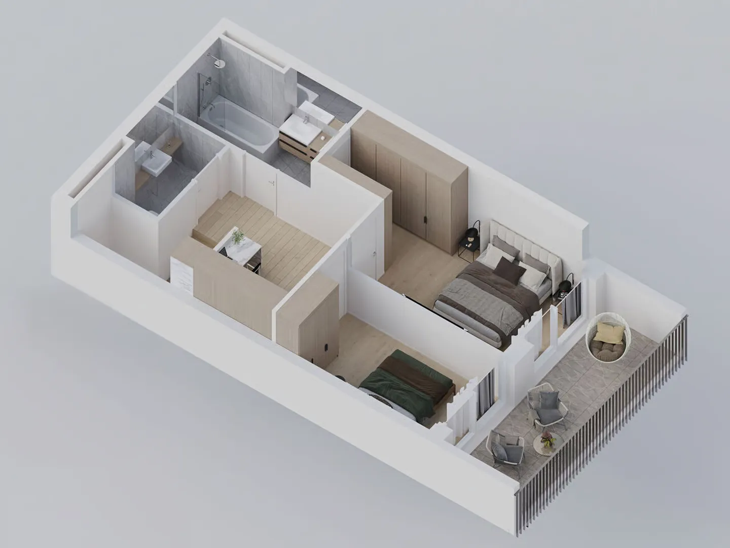 3,5 pièces duplex neuf au centre de Sierre - spacieux et urbain - Foto 7 von 10
