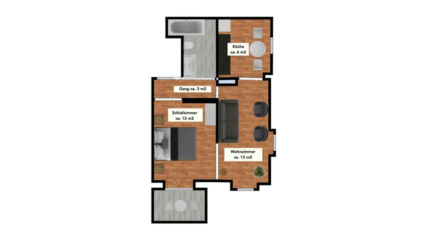 Charmante appartement non meublé de 2,5 pièces près de la gare principale de Zurich - Photo 6 sur 6