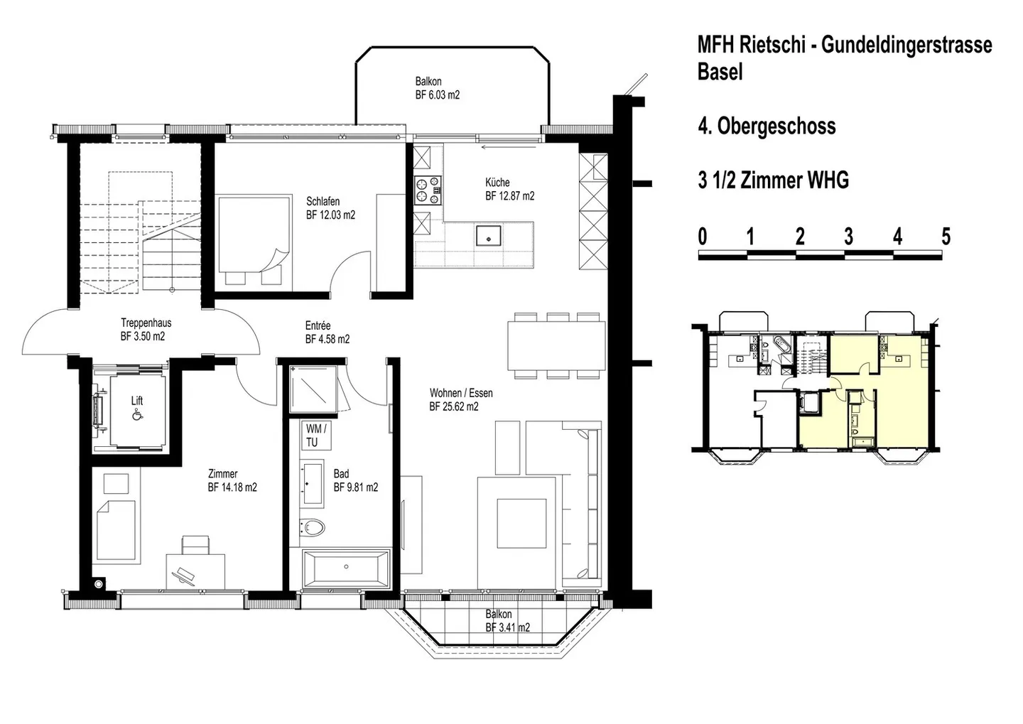 Appartement exclusif de 3,5 pièces (4ème étage) en face du Zwinglihaus - Photo 29 sur 29