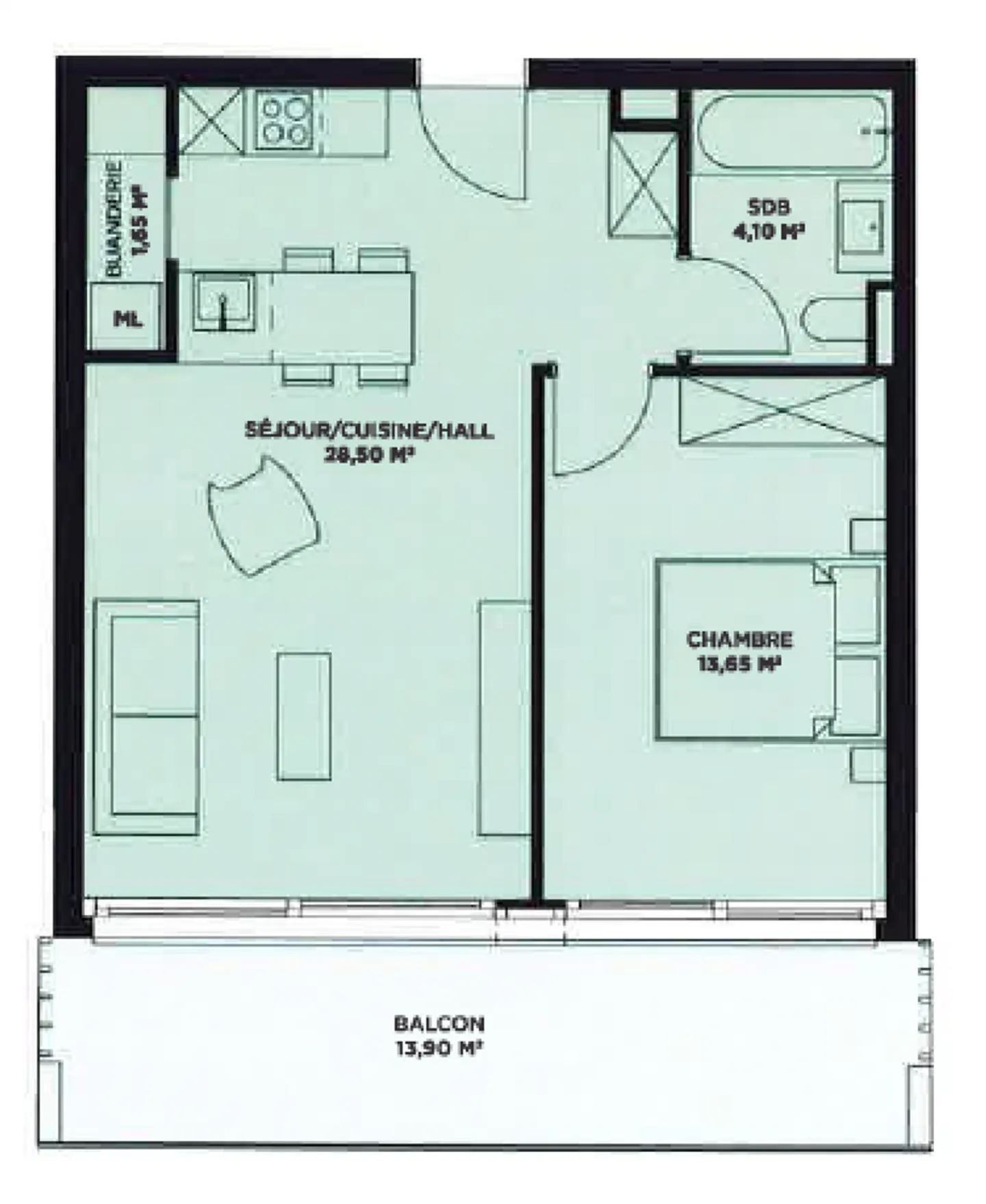 Two-room apartment, bright and new, with a view and large terrace - Photo 11 of 11