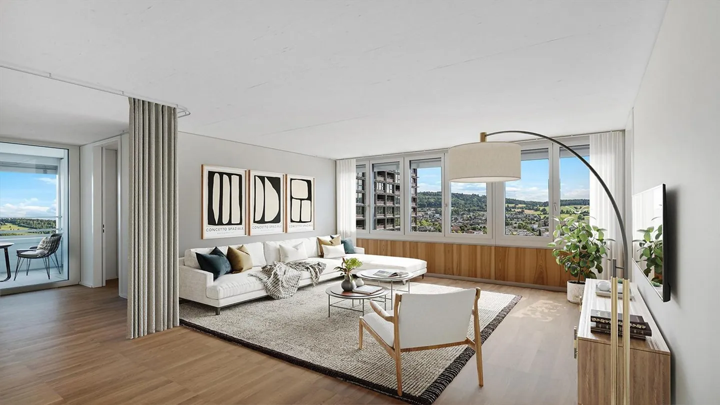 Appartement moderne de 4,5 pièces avec vue panoramique à Regensdorf - Photo 2 sur 6