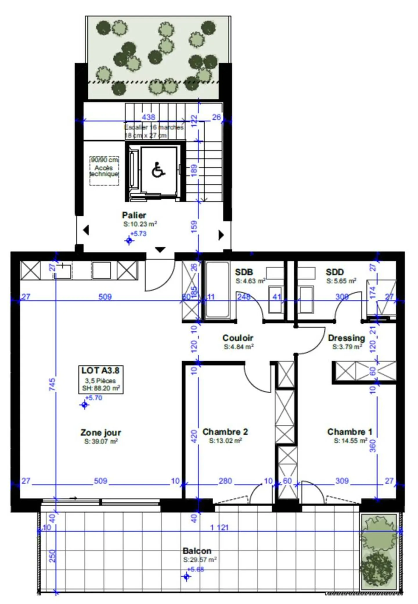 Beautiful 3.5-room new building with terrace in southern exposure on the top floor - Photo 2 of 3