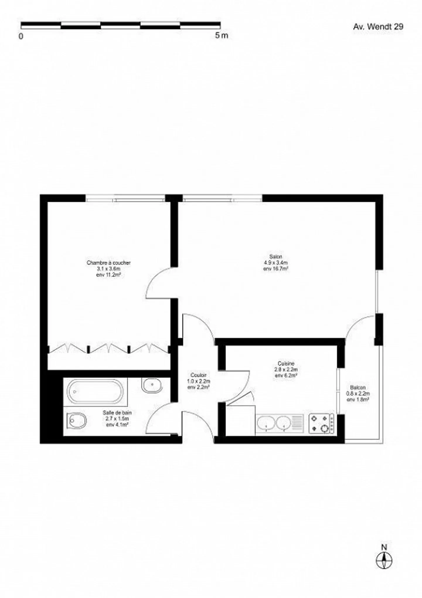 Appartement central sans caution - Photo 3 sur 11
