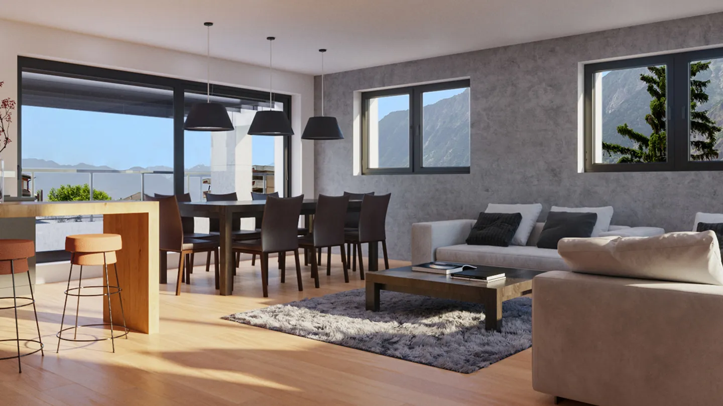 ZU VERMIETEN PRÄCHTIGE WOHNUNG 2.5 ZIMMER IN SAXON - Foto 2 von 5