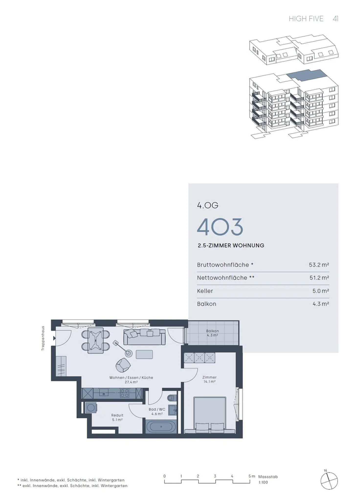 First occupancy in HIGH FIVE – 2.5-room apartment with balcony & washing tower - Photo 7 of 7