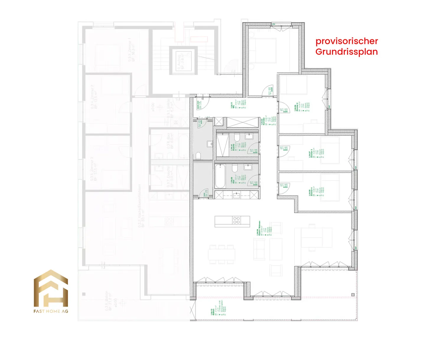 Geräumige 5.5 Zimmerwohnung - Foto 2 von 4