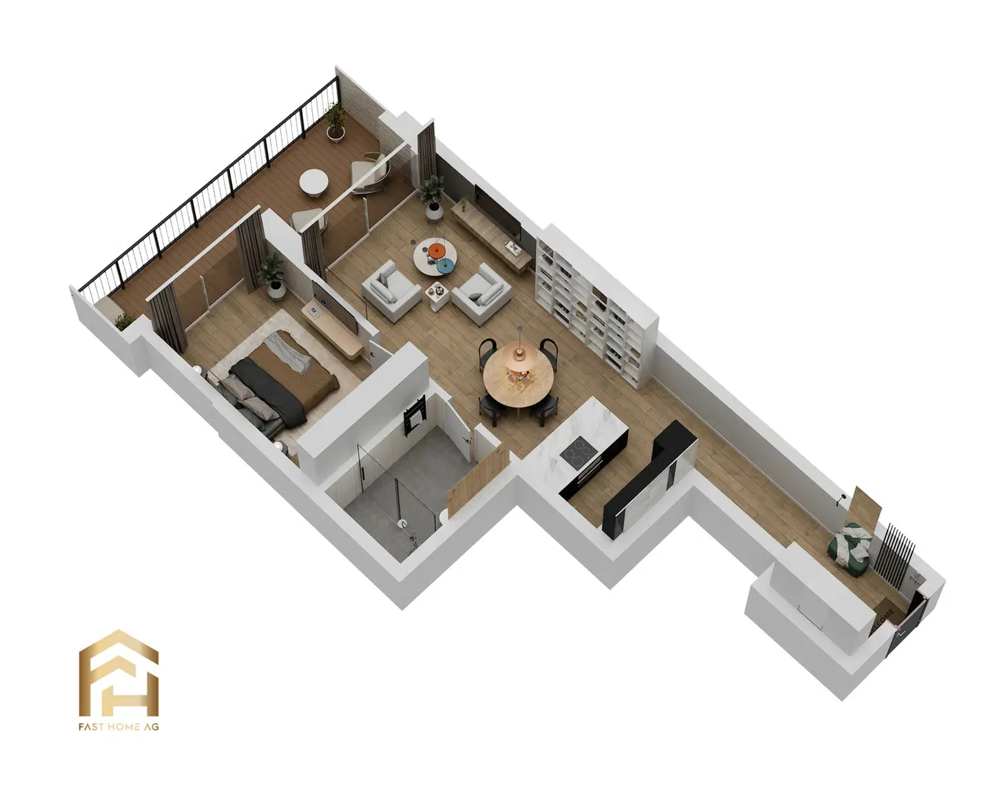 Modernes 2.5-Zimmer-Apartment - Foto 4 von 9