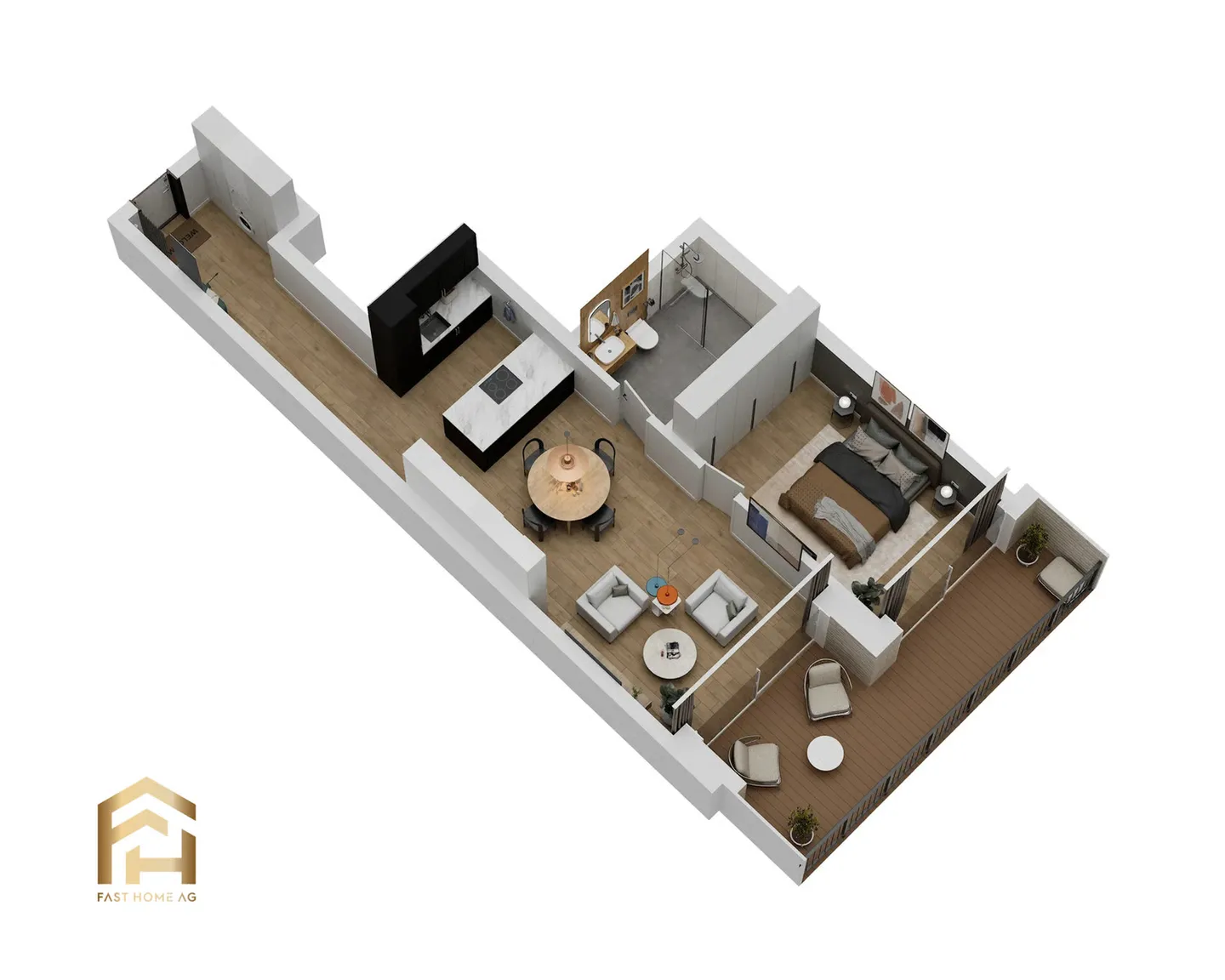 Modernes 2.5-Zimmer-Apartment - Foto 6 von 9