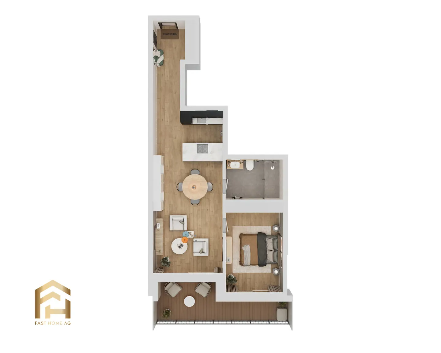 Modernes 2.5-Zimmer-Apartment - Foto 2 von 9