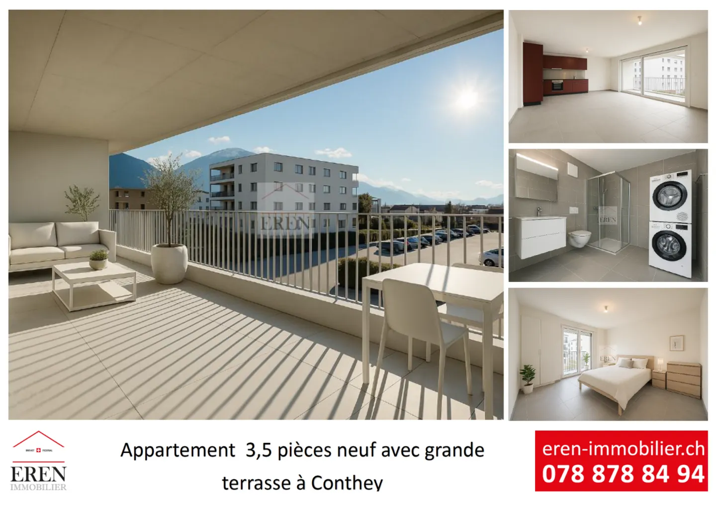 Superb 3.5 Room Apartment with Large 40m2 Balcony-Terrace on the 2nd Floor - Photo 1 of 11