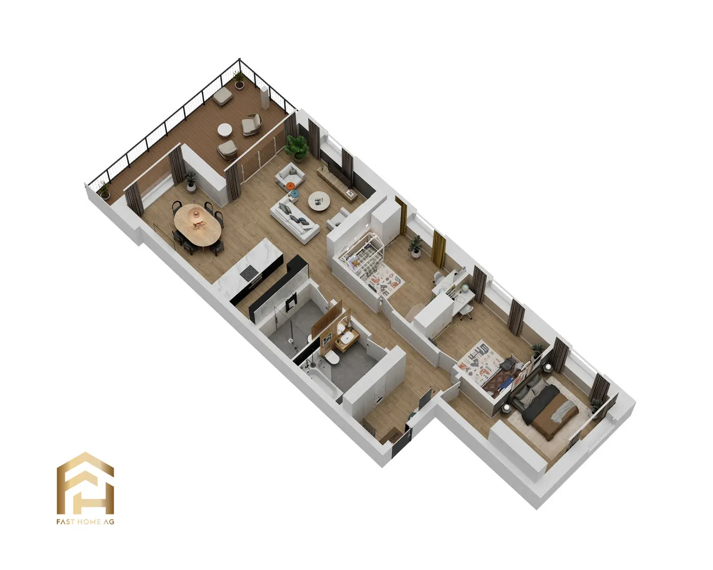 Modernes 4.5 Zimmerwohnung - Foto 2 von 9