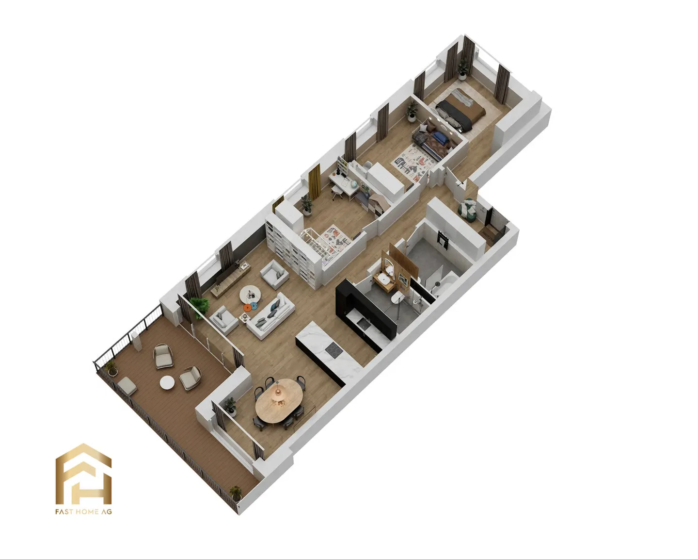 Modernes 4.5 Zimmerwohnung - Foto 3 von 9