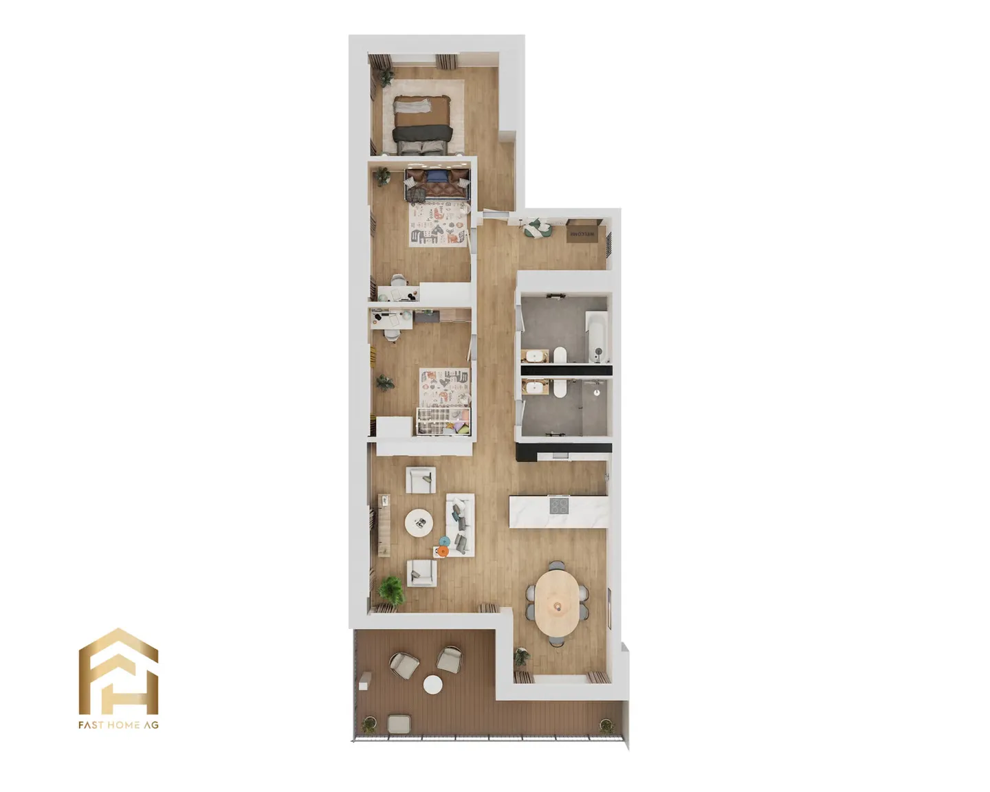 Modernes 4.5 Zimmerwohnung - Foto 6 von 9