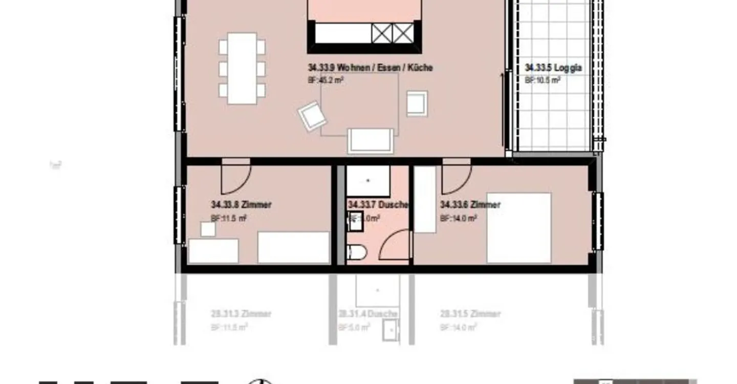 Modernes Appartement in Düdingen - Foto 8 von 9