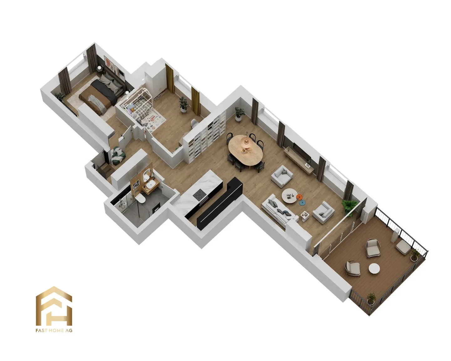 Modernes 3.5 Zimmerapartment - Foto 4 von 9
