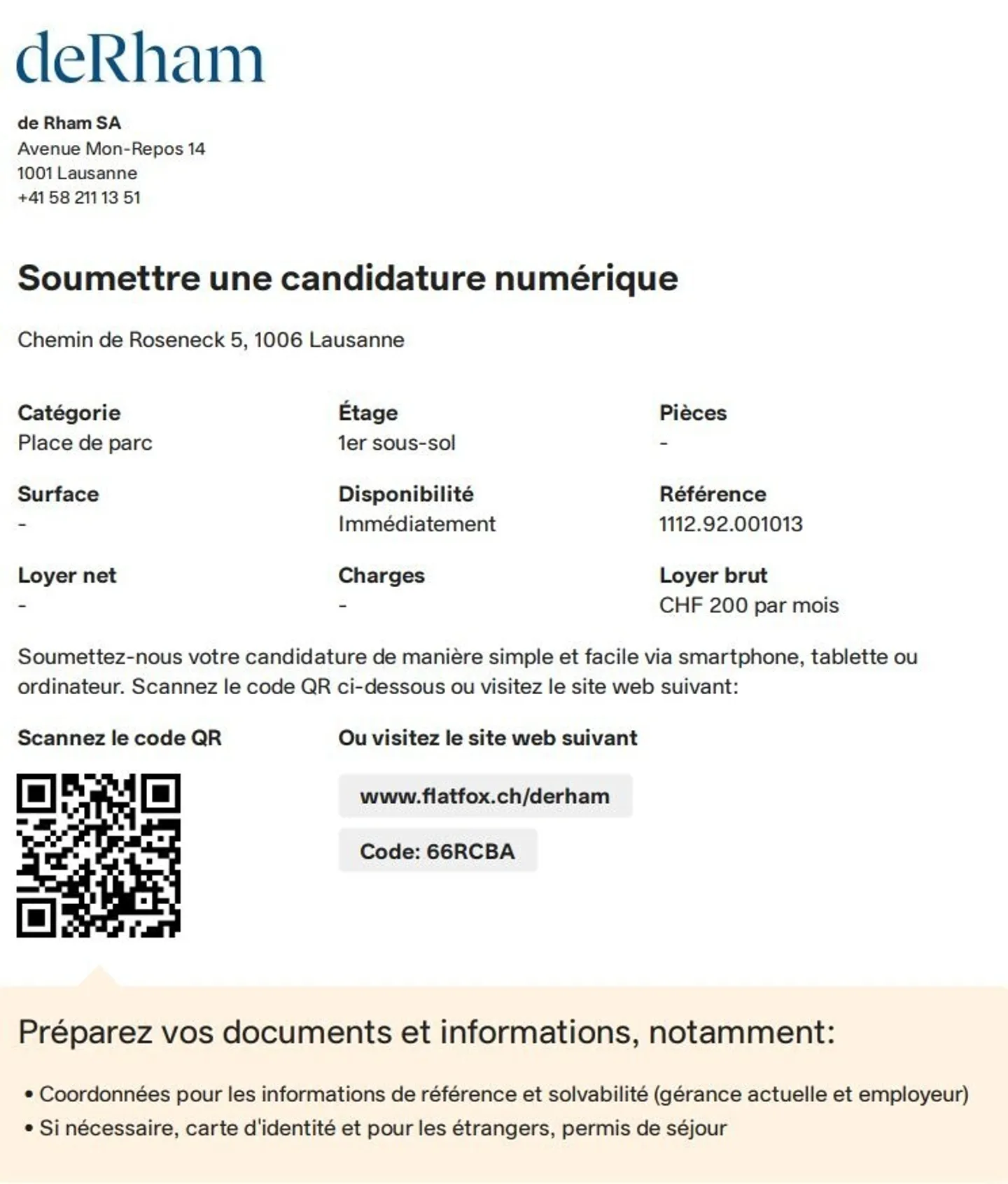 Underground parking spaces near Ouchy - Photo 2 of 2