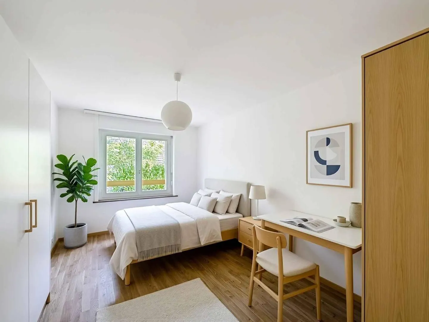 At the top floor - Large 3.5 rooms on 1 level of 79 m2 + balcony - Photo 11 of 13