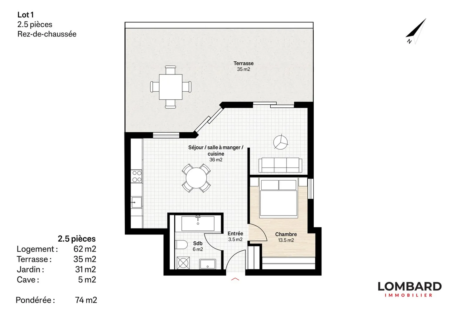 New 2.5-room apartment on the ground floor - Photo 6 of 6