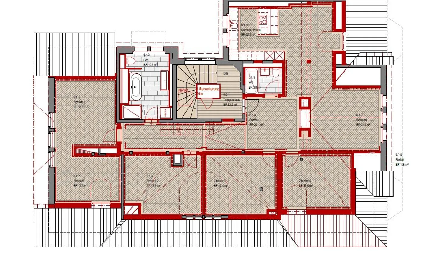 Appartamento attico completamente ristrutturato di 5,5 stanze con terrazza sul tetto su Lucerna - Foto 2 di 12