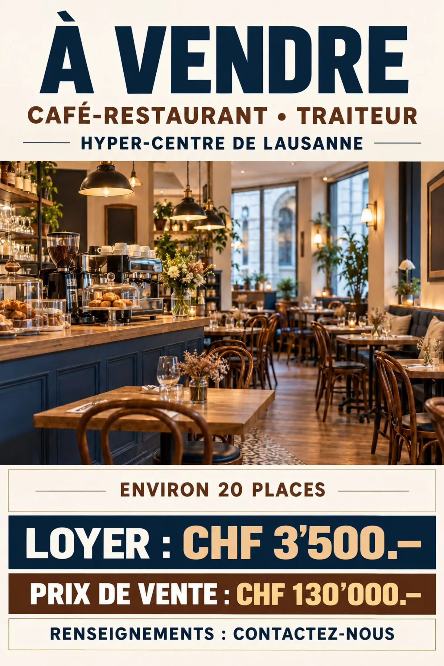 Café-Restaurant au Centre de Lausanne - Photo 1 sur 1