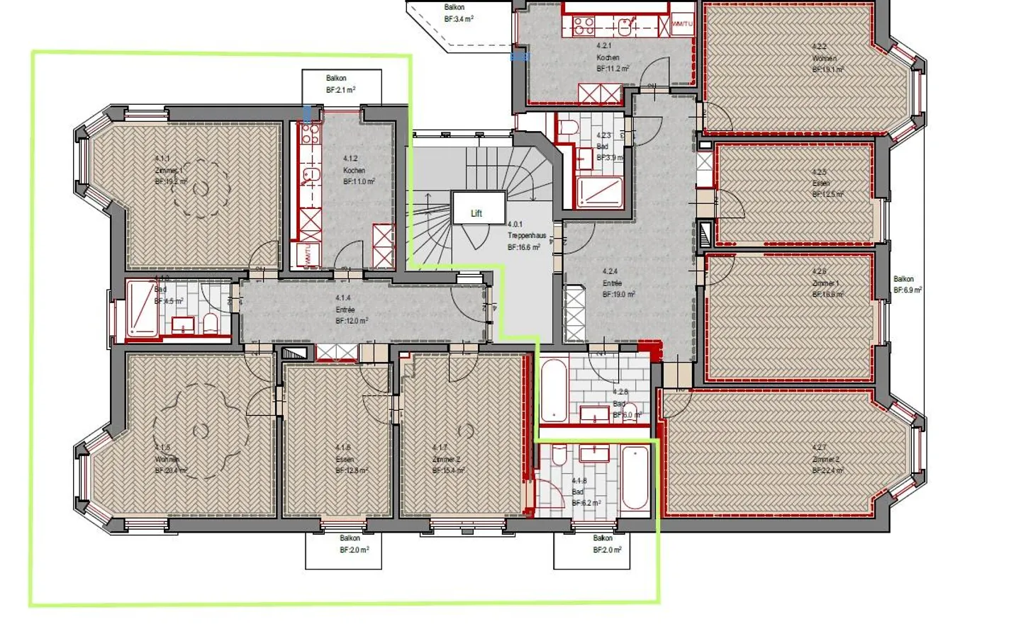Appartamento in vecchio edificio completamente ristrutturato di 4,5 stanze, vicino al monumento del leone, prima locazione - Foto 1 di 5