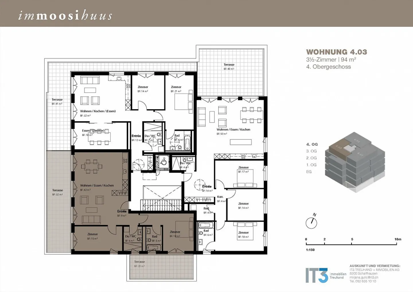Appartement en attique spacieux de 3,5 pièces à Weisslingen avec grands balcons - Photo 8 sur 8