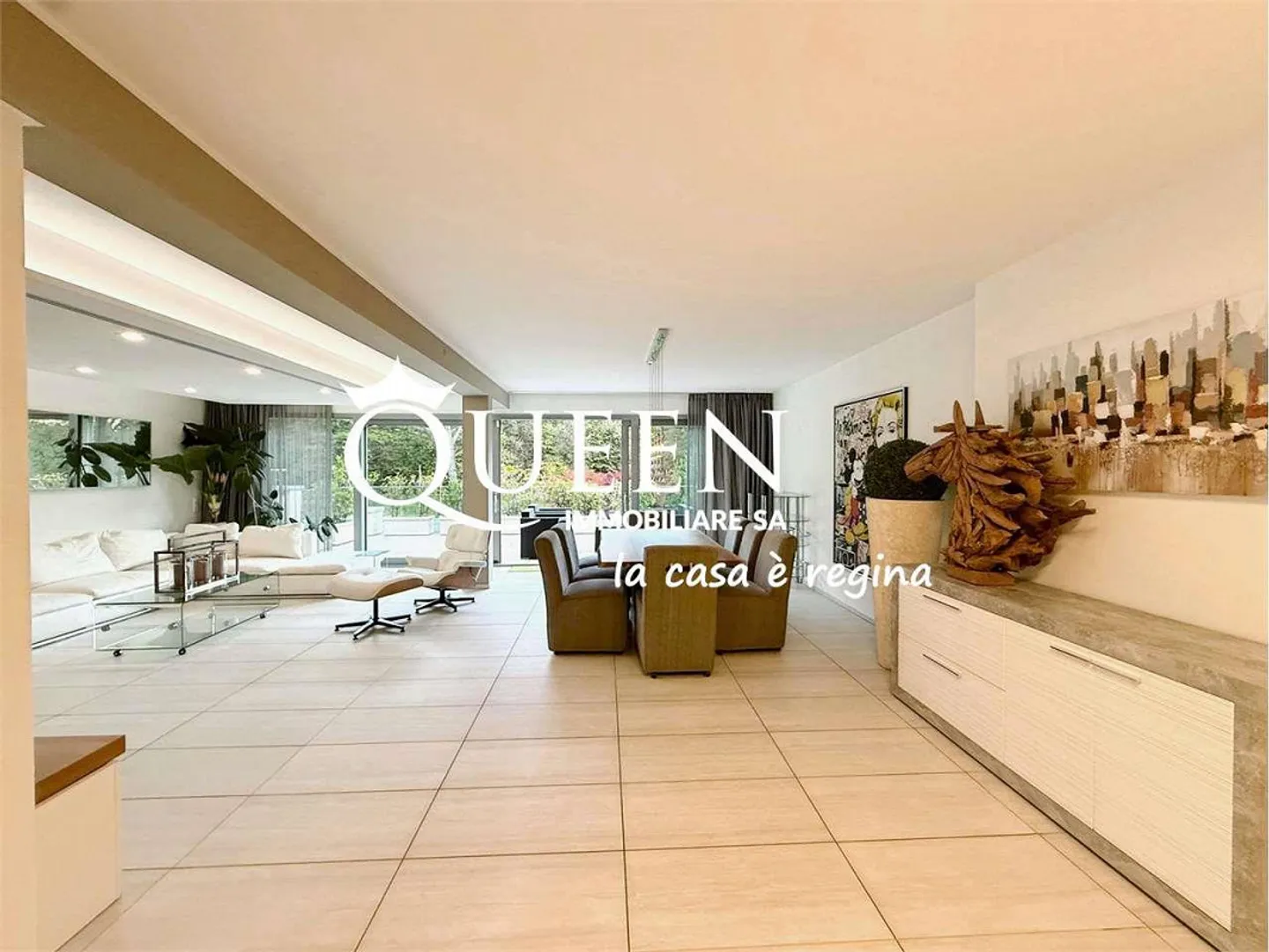 Origlio: möblierte Penthouse 4.5 Zimmer, 220 qm, mit Terrassen, Pool, c - Foto 3 von 12