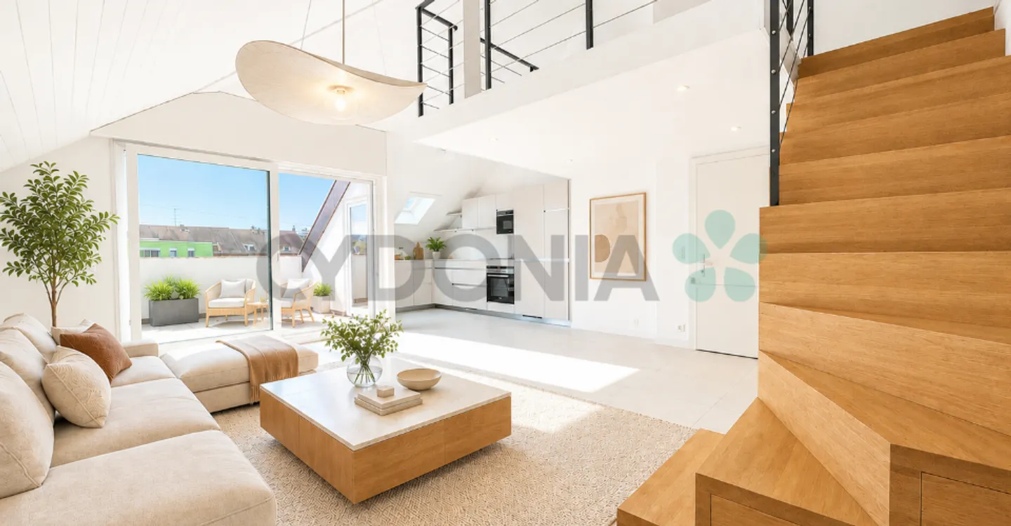Duplex-Penthouse mit 3,5 Zimmern, Terrasse und Balkon in Perly - Foto 1 von 12