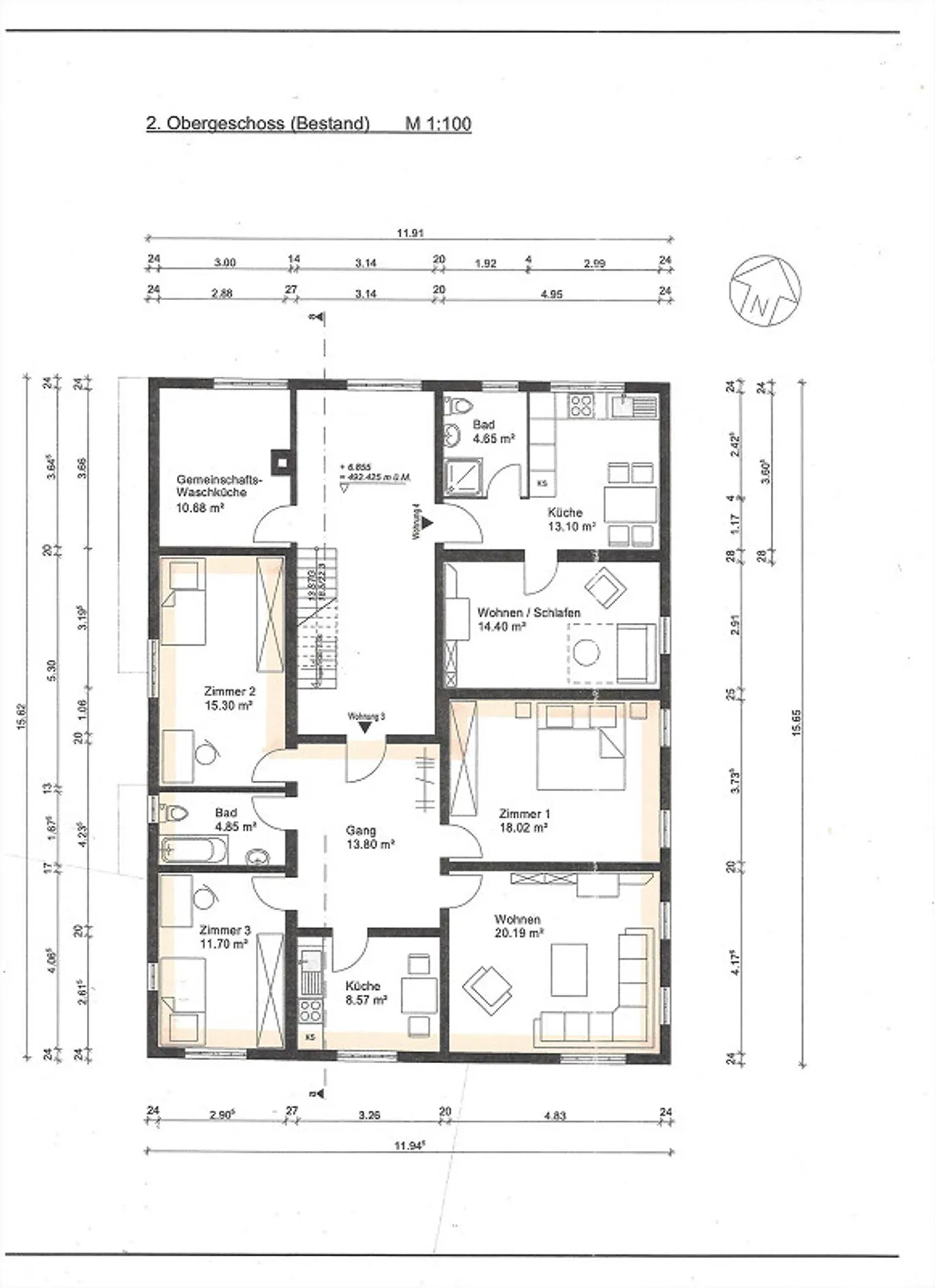 Appartement de 4,5 pièces à louer dans un emplacement central - Photo 12 sur 12